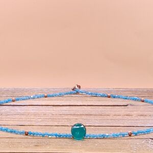 Apatite, London Blue Topaz and Copper Beaded Necklace